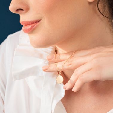 Médaille Lepage Colette Lune Perlée en or jaune