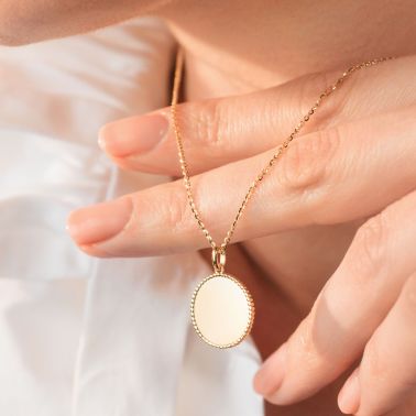 Médaille Lepage Colette Lune Perlée en or jaune