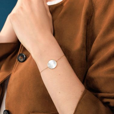 Bracelet Lepage Colette Lune en or jaune et nacre