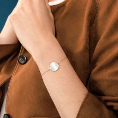 Bracelet Lepage Colette Lune en or rose et nacre