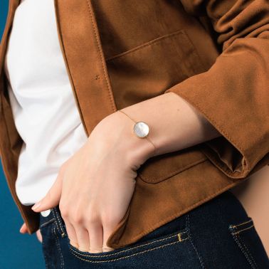 Lepage Colette Lune Perlée bracelet in yellow gold and mother of pearl