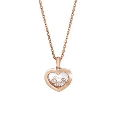 Collier Chopard Happy Diamonds en or rose et diamants