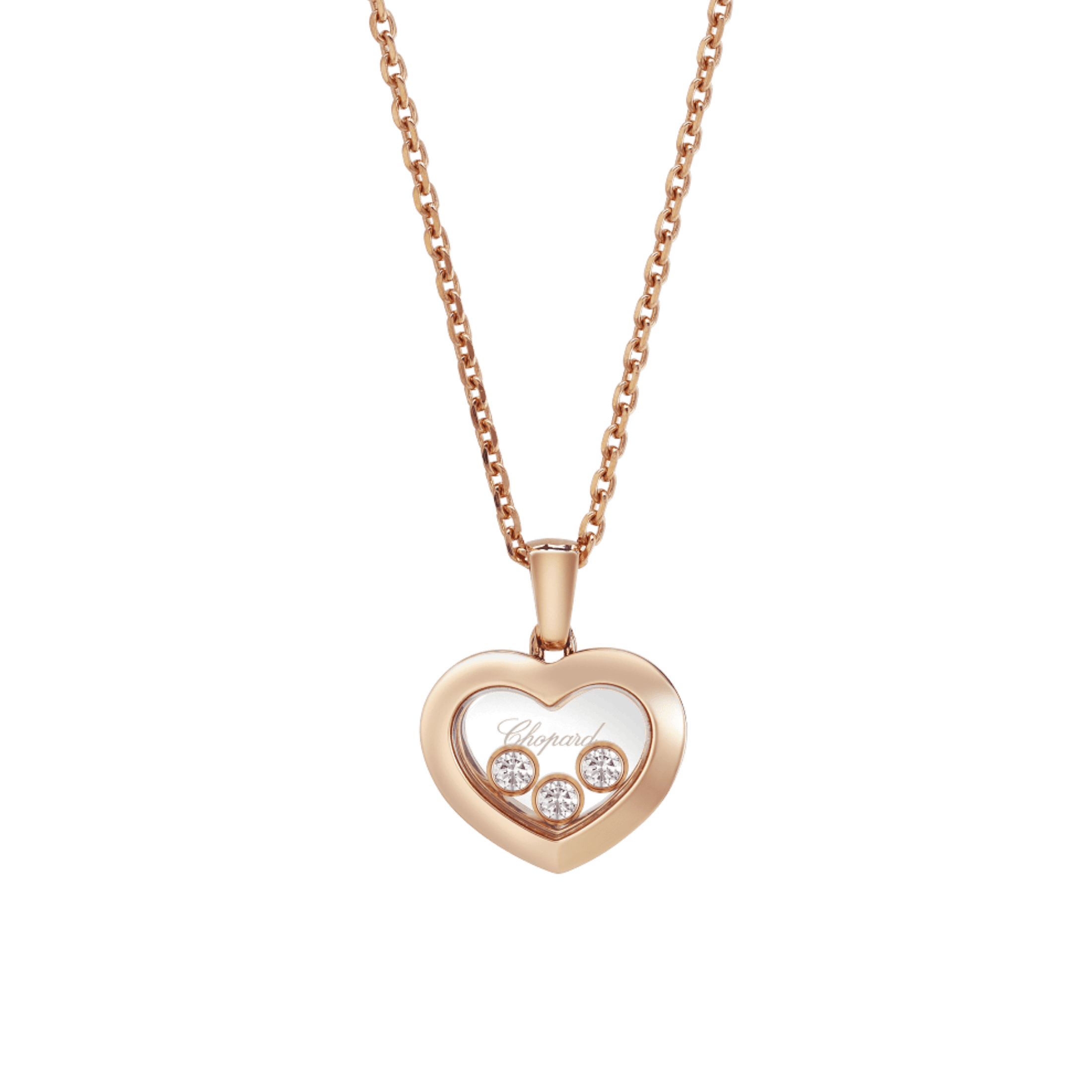 Chopard Happy Diamonds necklace in rose gold and diamonds