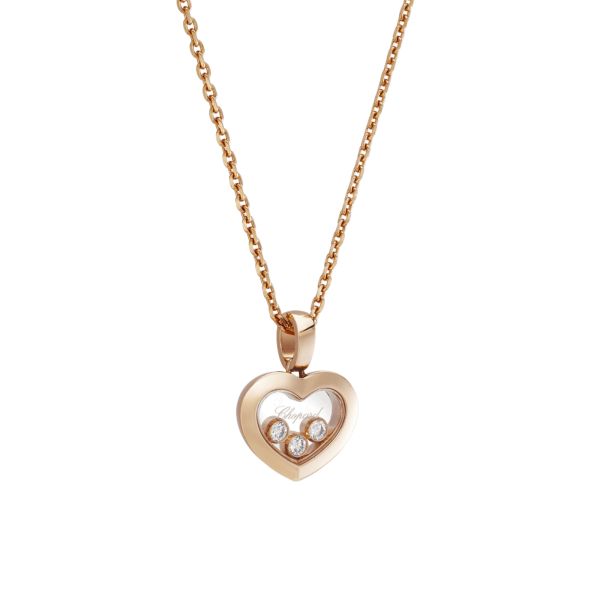 Chopard Happy Diamonds necklace in rose gold and diamonds