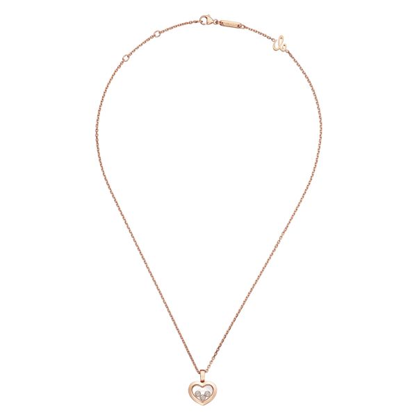 Chopard Happy Diamonds necklace in rose gold and diamonds