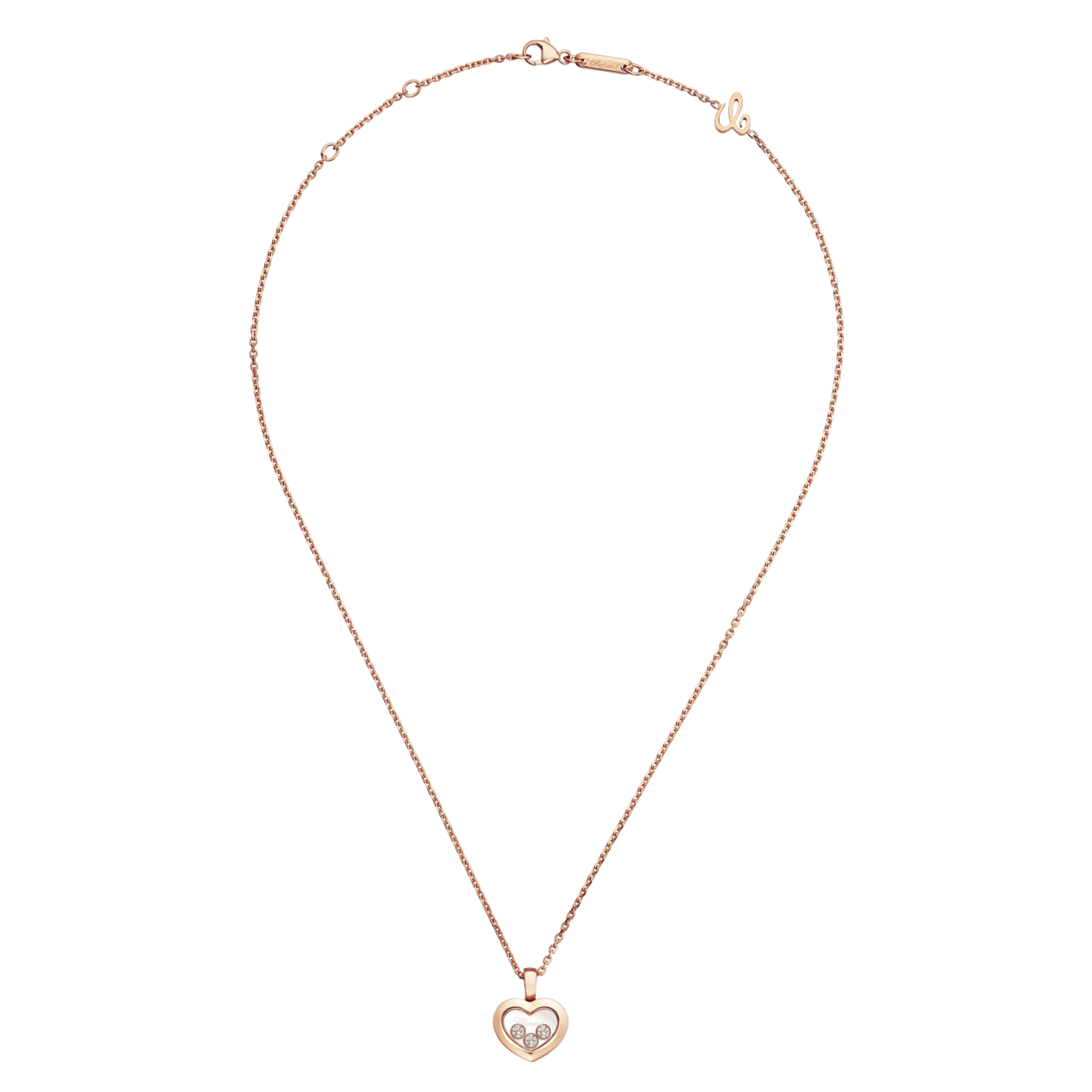 Chopard Happy Diamonds necklace in rose gold and diamonds