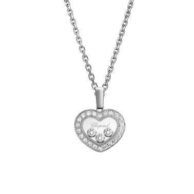 Chopard Happy Diamonds pendant in white gold and diamond paved