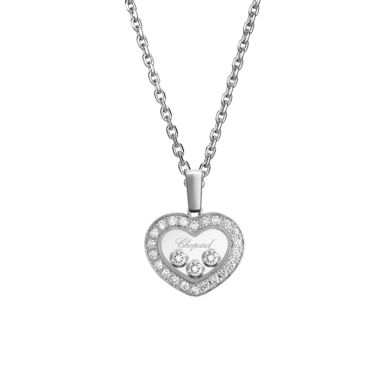 Chopard Happy Diamonds pendant in white gold and diamond paved