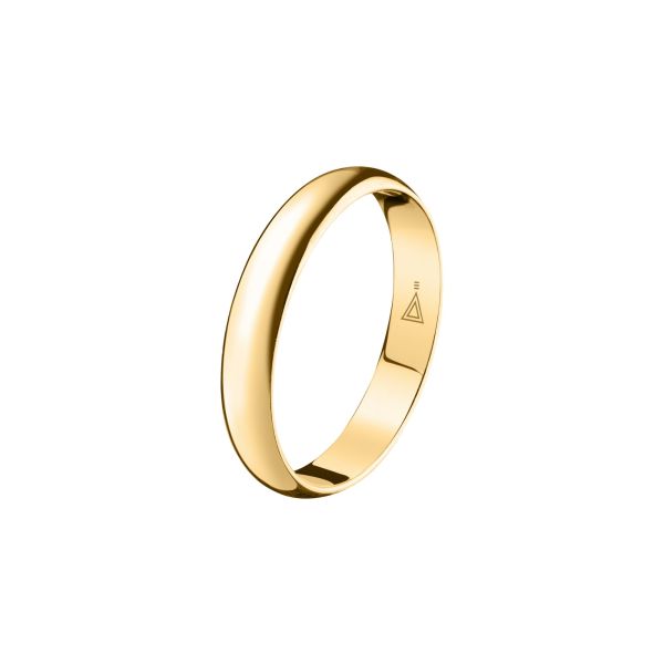 Lepage Prémisse men's wedding ring, half bangle bracelet in yellow gold