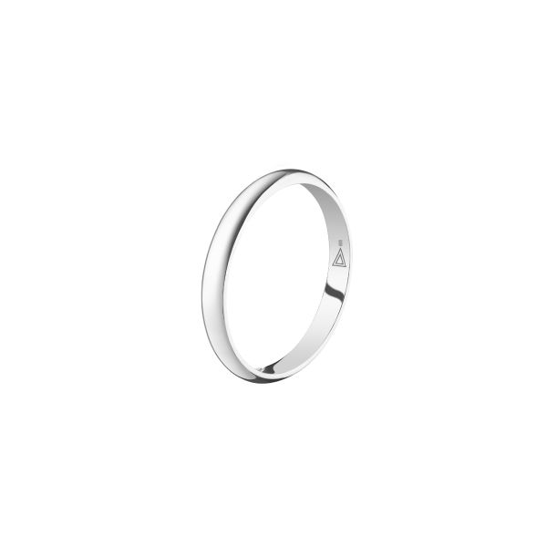 Lepage Prémisse men's wedding ring, half bangle bracelet in white gold