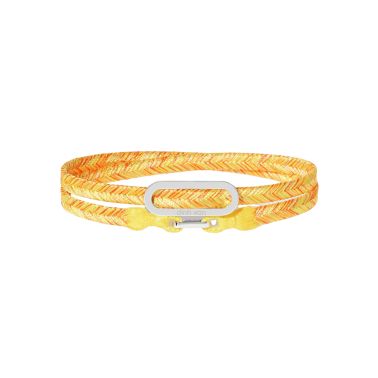 Bracelet double-tour dinh van Maillon L en or blancsur bracelet tissé jaune