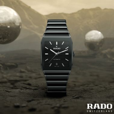 Rado Anatom automatic watch black dial steel bracelet and black ceramic 32.5 mm