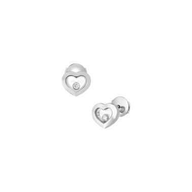 Boucles d’oreilles Chopard Happy Diamonds en or blanc et diamants