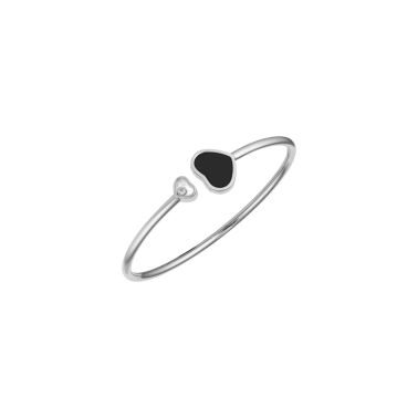 Chopard Happy Hearts bangle bracelet in white gold, diamonds, and onyx