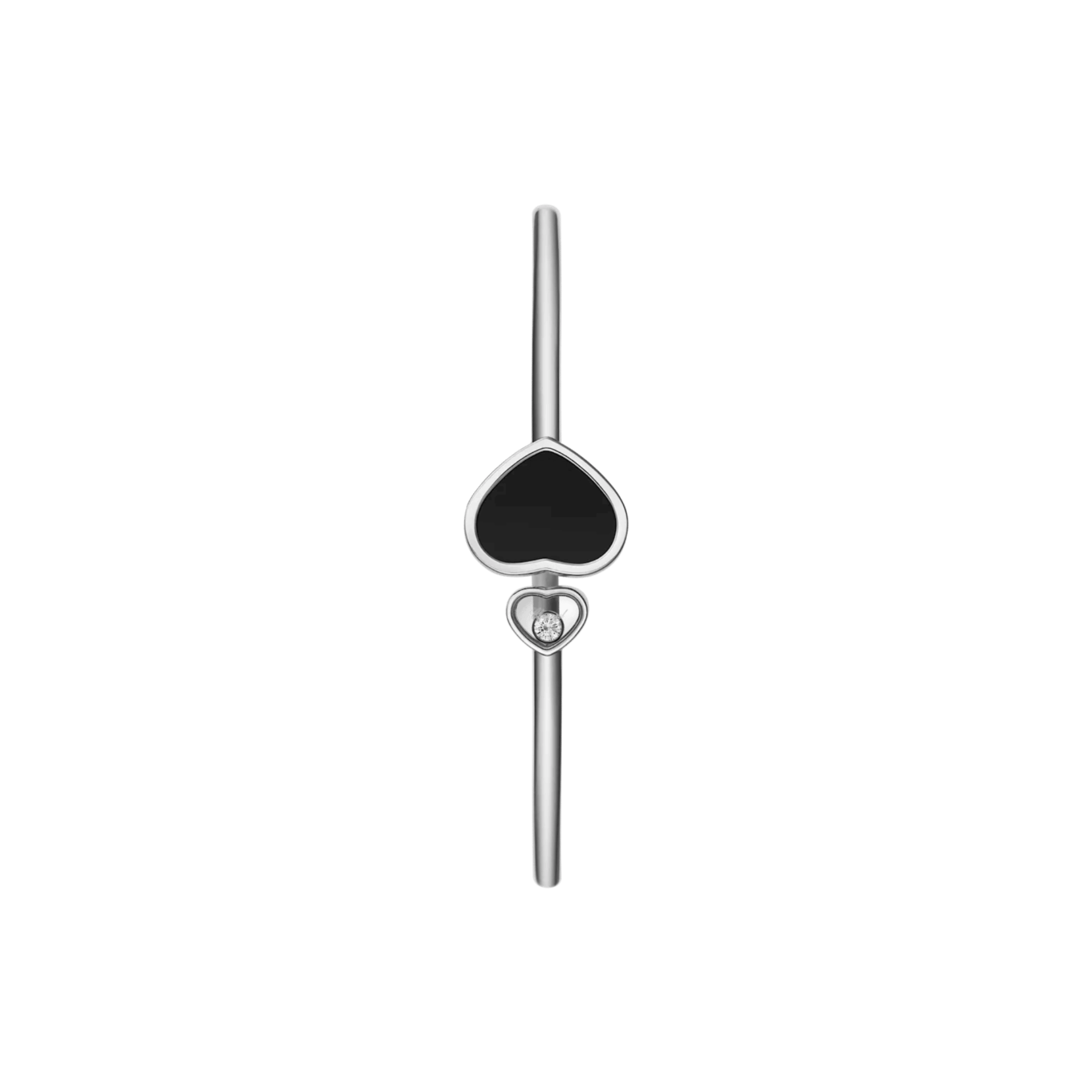 Chopard Happy Hearts bangle bracelet in white gold, diamonds, and onyx