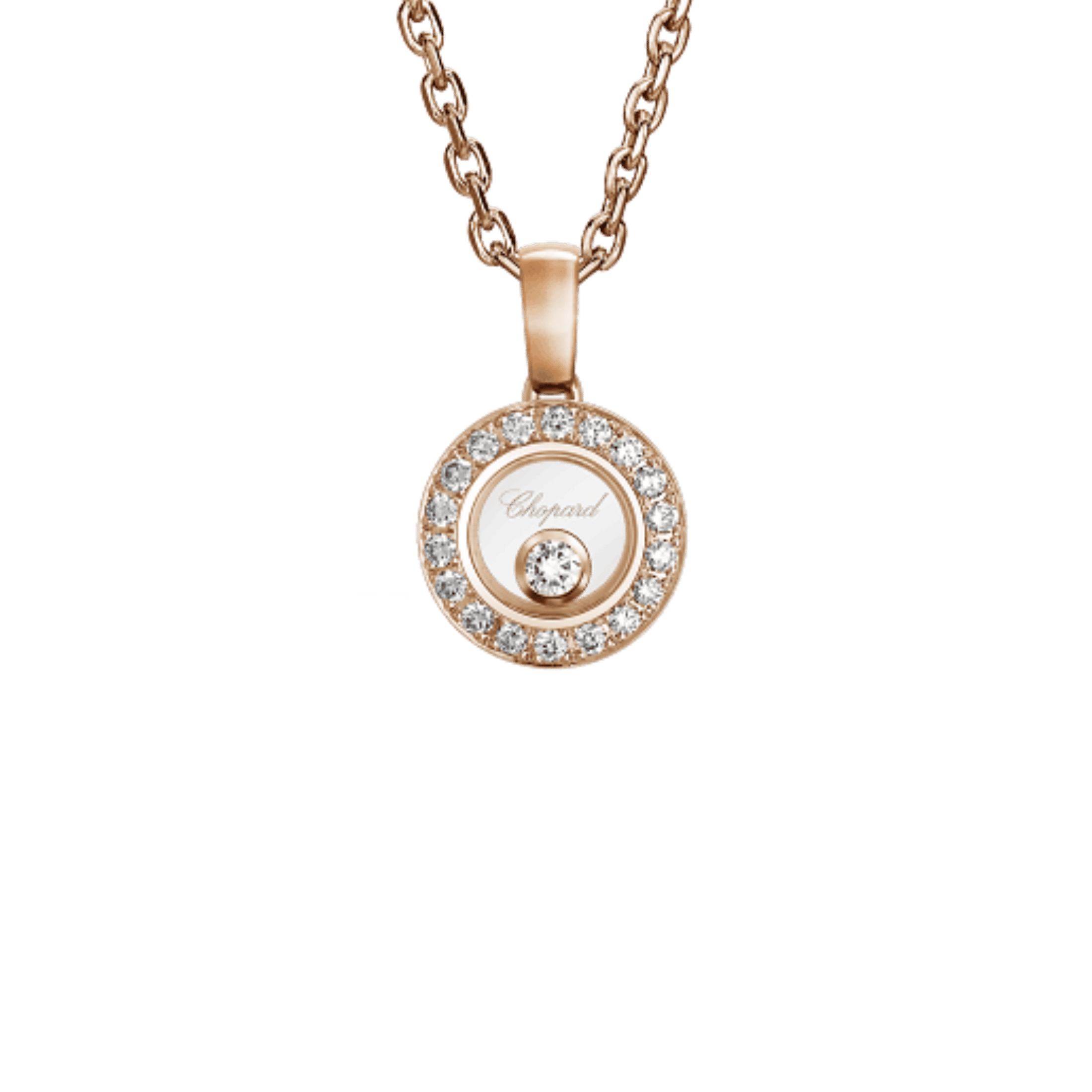 Pendentif Chopard Happy Diamonds en or rose et diamants