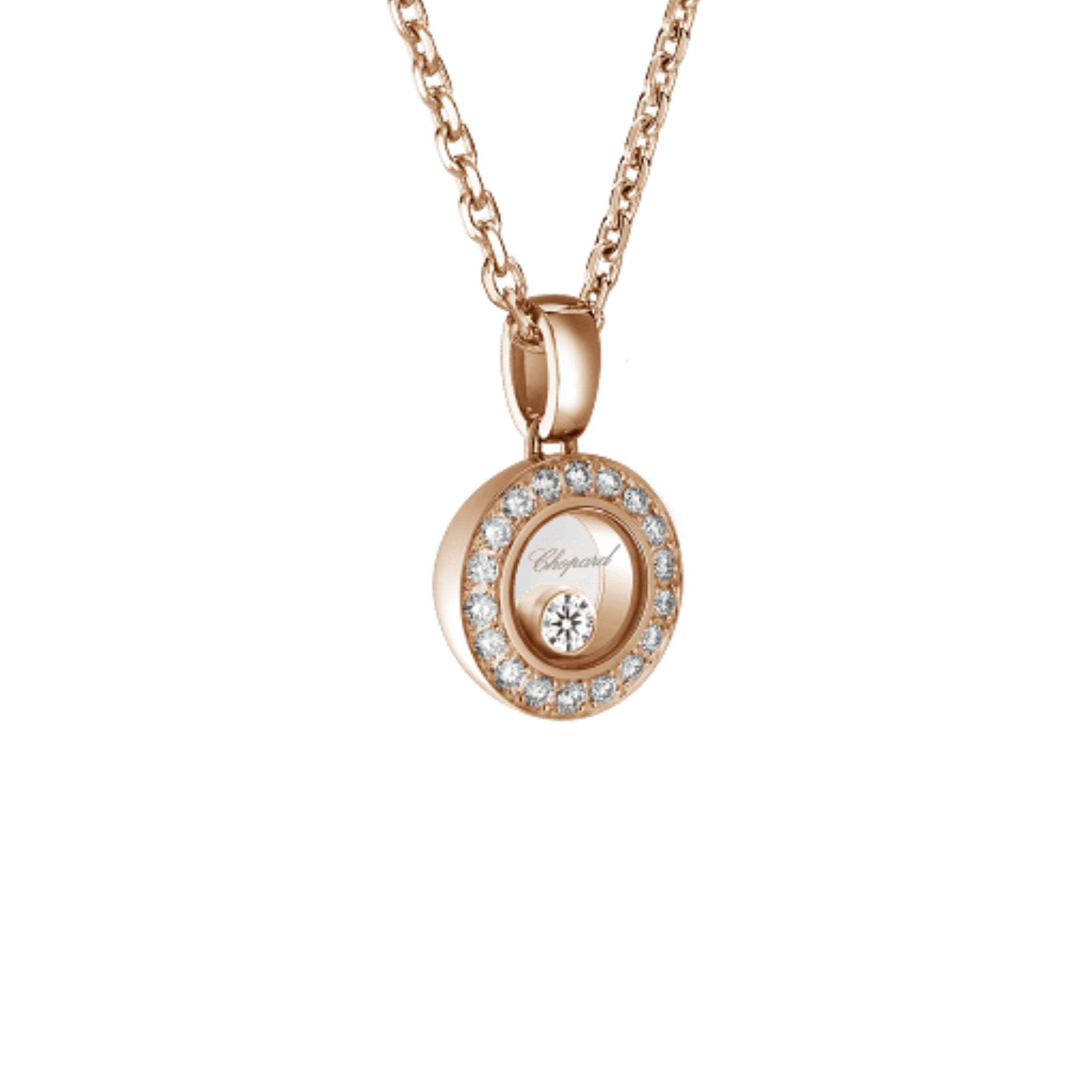 Pendentif Chopard Happy Diamonds en or rose et diamants