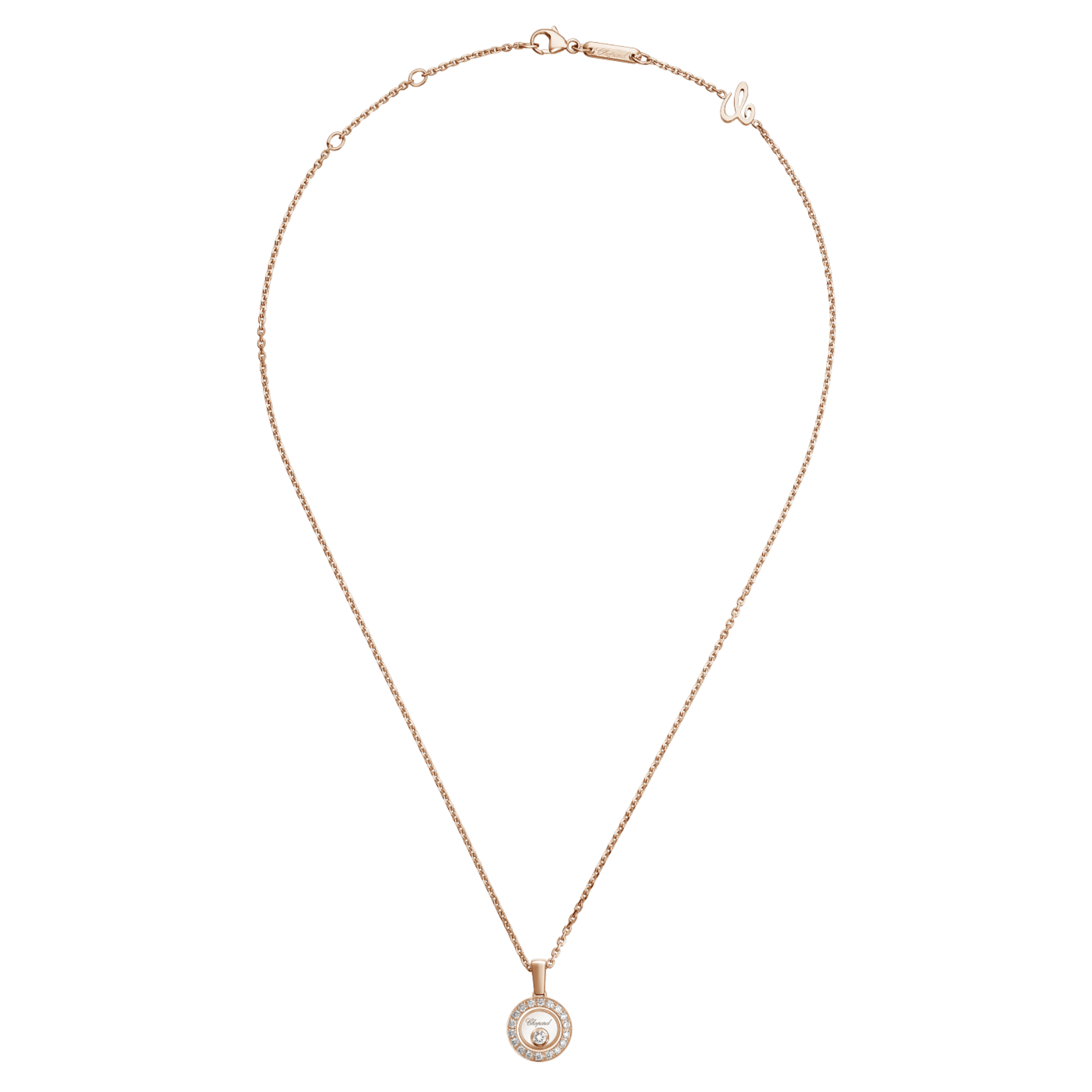 Pendentif Chopard Happy Diamonds en or rose et diamants