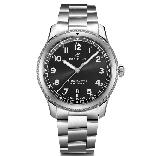 Montre Breitling Navitimer 8 automatic cadran noir bracelet acier 41 mm
