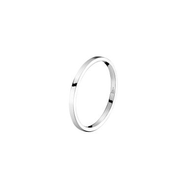 Lepage Emoi curved comfort band wedding ring for women in white gold