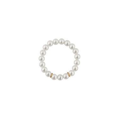 Bague Claverin Timeless en or jaune et perles blanches