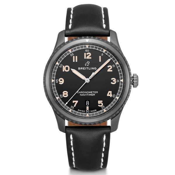 Montre Breitling Navitimer 8 automatic cadran noir bracelet nubuck noir 41 mm