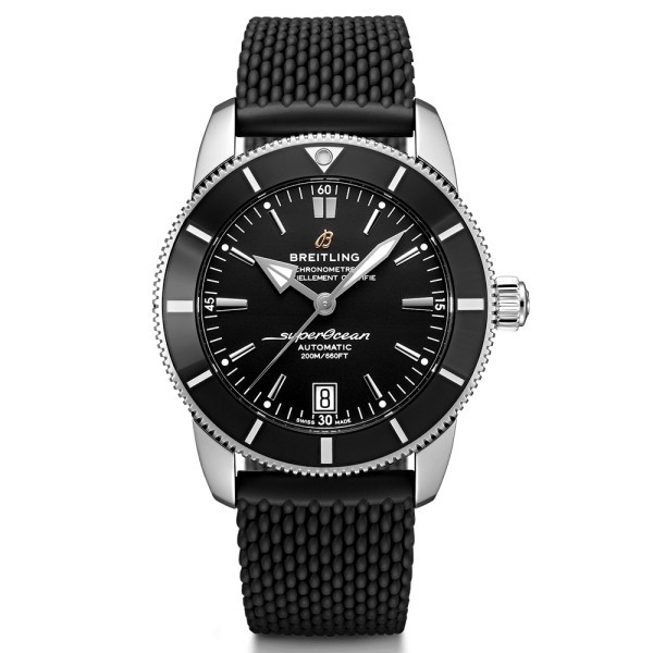 Montre Breitling Superocean Heritage II automatique cadran noir bracelet caoutchouc noir 42 mm AB2010121B1S1