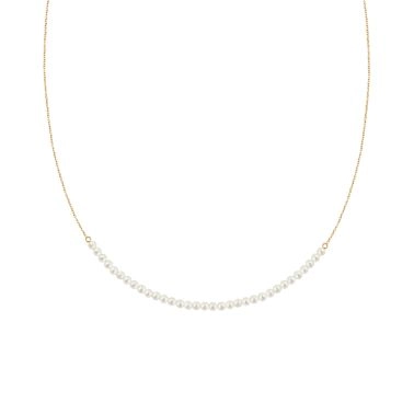 Collier Claverin Mini Rock My Pearls en or jaune et perles blanches