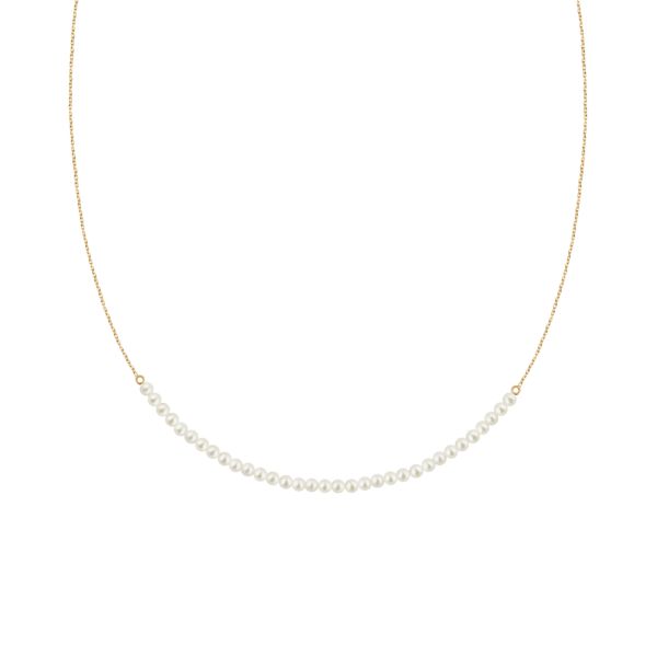 Collier Claverin Mini Rock My Pearls en or jaune et perles blanches