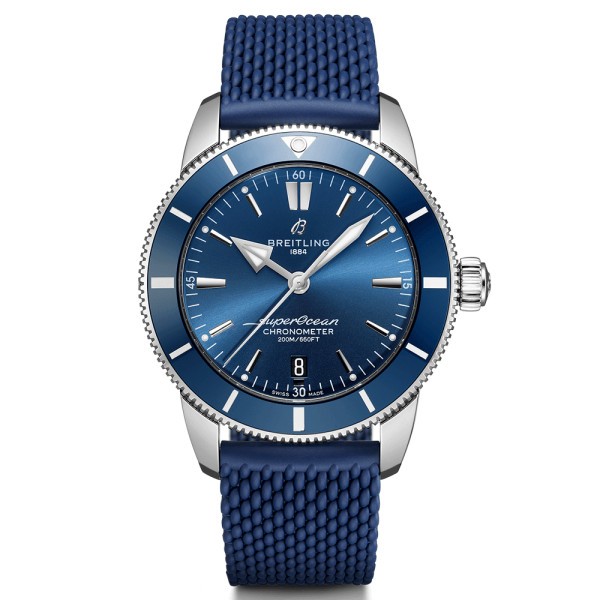 Montre Breitling Superocean Heritage II B20 automatique cadran bleu bracelet caoutchouc bleu 44 mm
