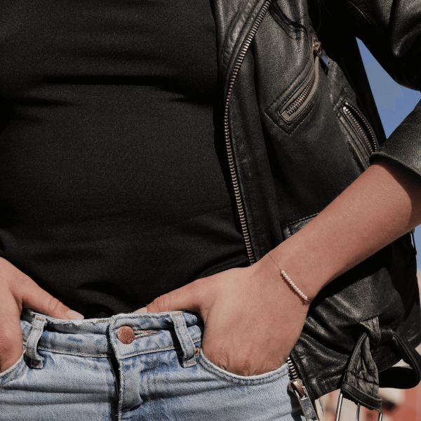 Bracelet Claverin Mini Rock My Pearls en or jaune et perles blanches