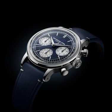Raymond Weil Millesime Chronograph Tri-Compax automatic blue dial leather strap 39,5 mm