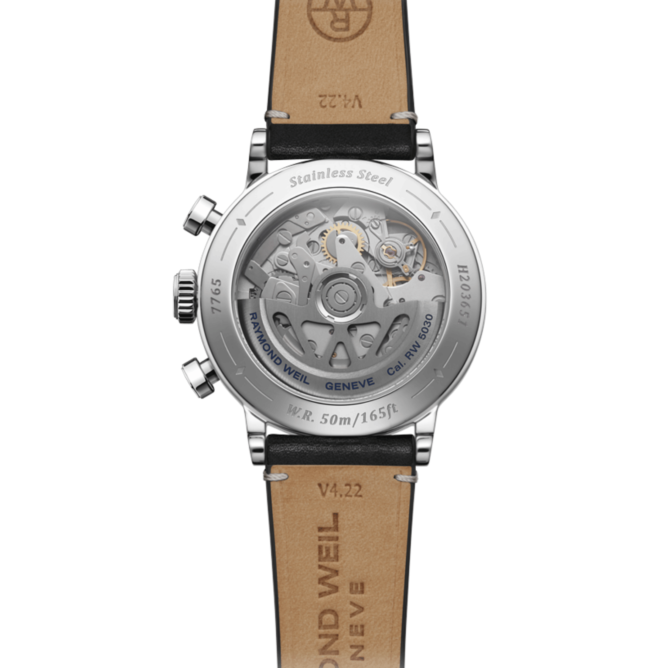 Raymond Weil Millesime Chronograph Tri-Compax automatic black dial leather strap 39,5 mm