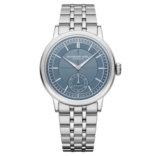 Raymond Weil Millesime Automatic Small Seconds blue dial steel bracelet 39,5 mm