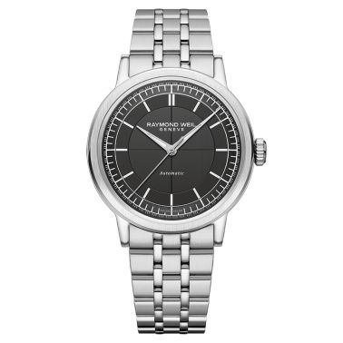 Montre Raymond Weil Millesime Automatique Seconde Centrale cadran anthracite bracelet acier 39,5 mm