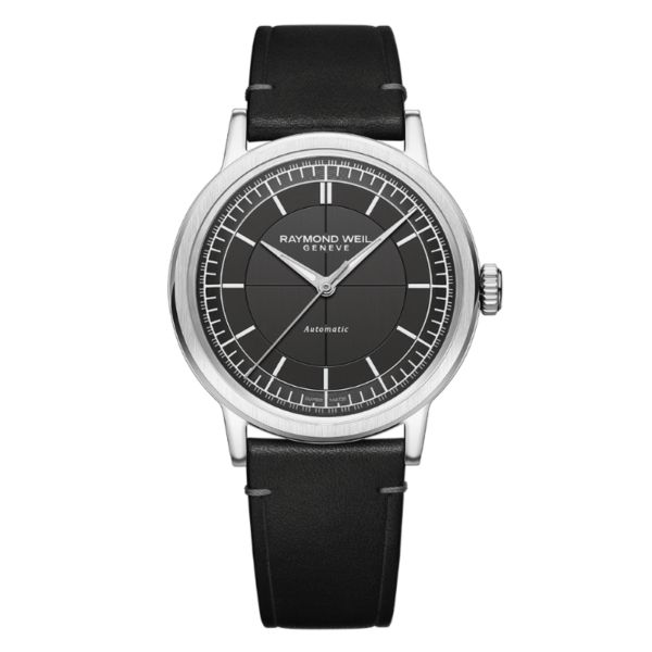Raymond Weil Millesime Automatic Central Seconds anthracite dial leather strap 39,5 mm