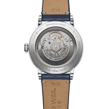 Montre Raymond Weil Millesime Automatique Seconde Centrale cadran bleu bracelet cuir 39,5 mm