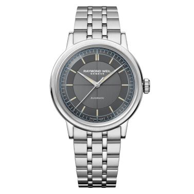 Montre Raymond Weil Millesime Automatique Seconde Centrale cadran anthracite bracelet acier 39 mm
