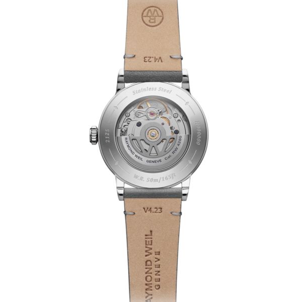 Raymond Weil Millesime Automatic Central Seconds silver dial leather strap 35 mm