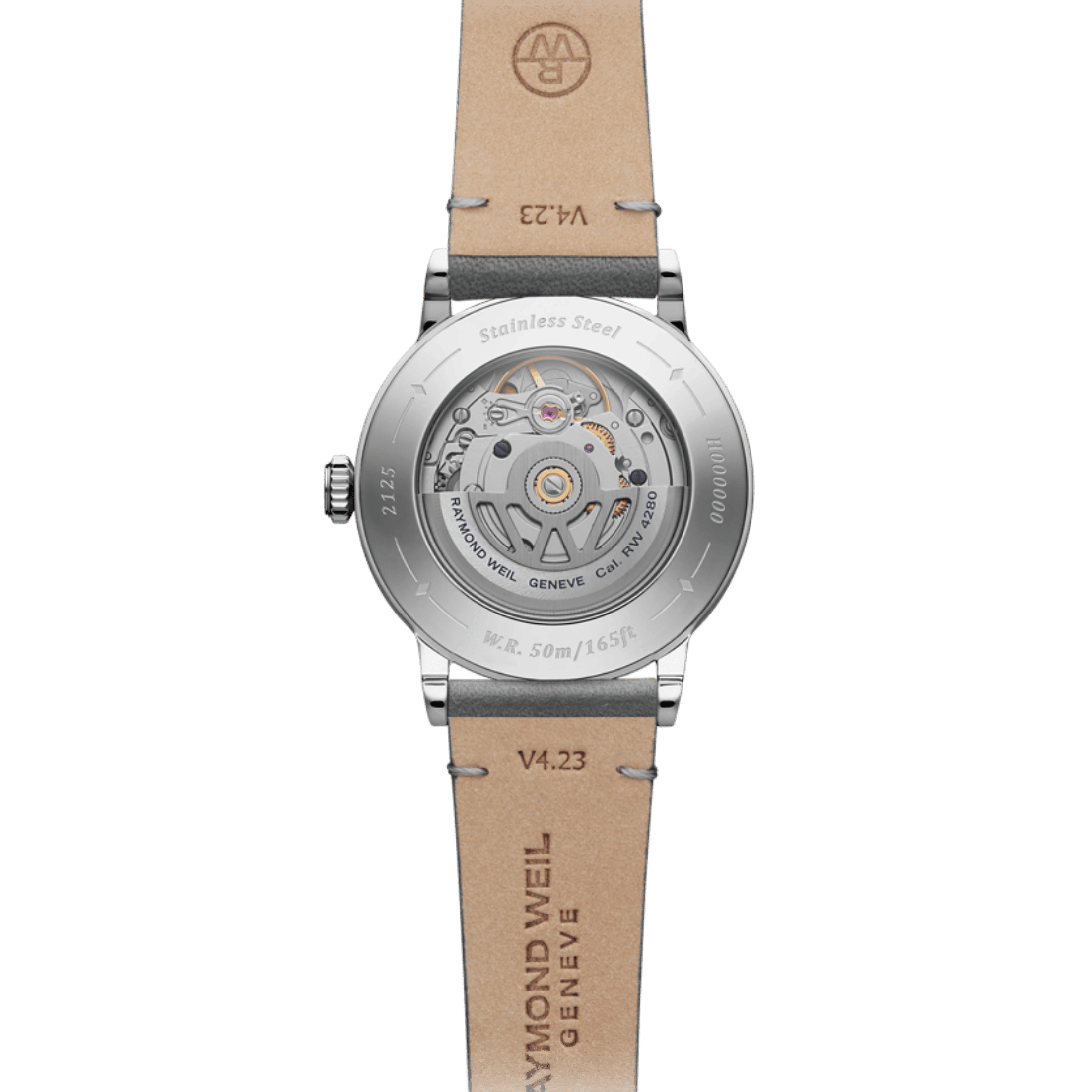 Raymond Weil Millesime Automatic Central Seconds silver dial leather strap 35 mm