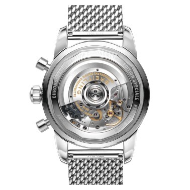 Montre Breitling Superocean Heritage II B01 chronograph automatique cadran argenté bracelet maille milanaise 44 mm AB0162121G1A1