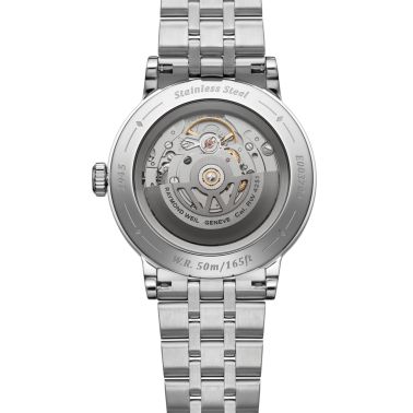 Montre Raymond Weil Millesime Automatique Phase de Lune cadran argenté bracelet acier 39,5 mm