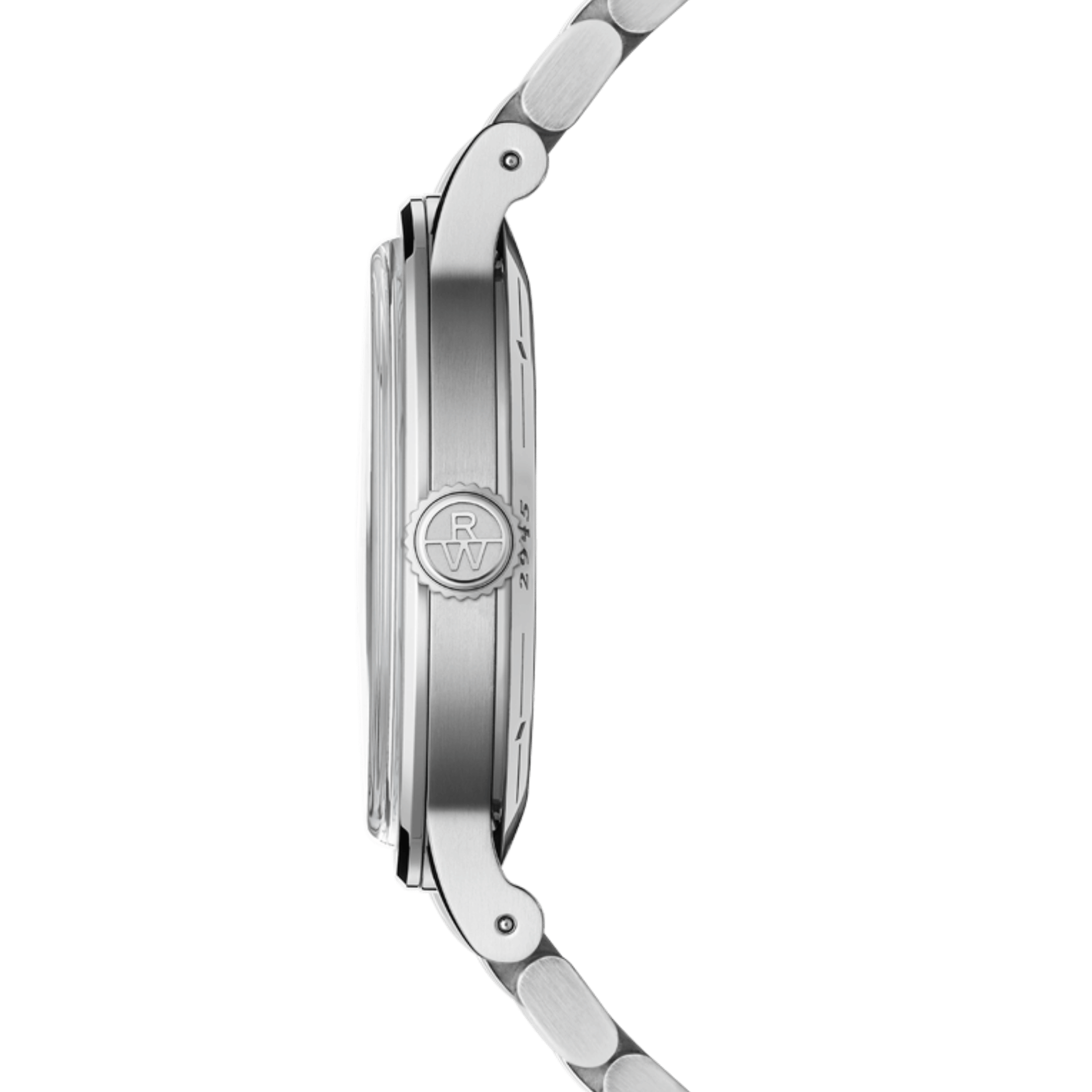 Montre Raymond Weil Millesime Automatique Phase de Lune cadran argenté bracelet acier 39,5 mm