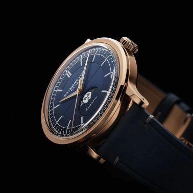 Raymond Weil Millesime Automatic Moon Phase PVD Rose gold blue dial leather strap 39,5 mm