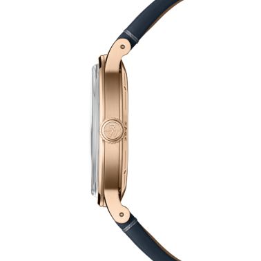 Raymond Weil Millesime Automatic Moon Phase PVD Rose gold blue dial leather strap 39,5 mm
