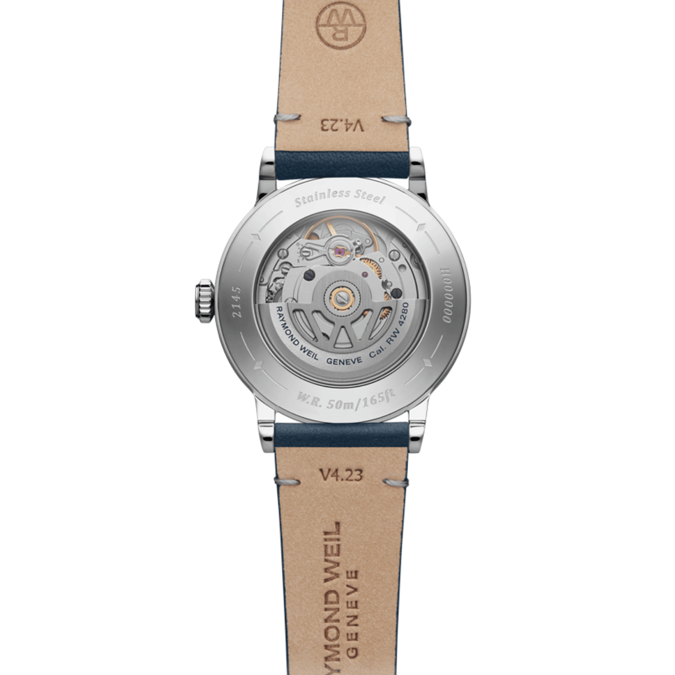 Raymond Weil Millesime Automatic Moon Phase Diamonds blue dial leather strap 35 mm