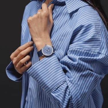 Montre Raymond Weil Millesime Automatique Phase de Lune Diamants cadran bleu bracelet cuir 35 mm