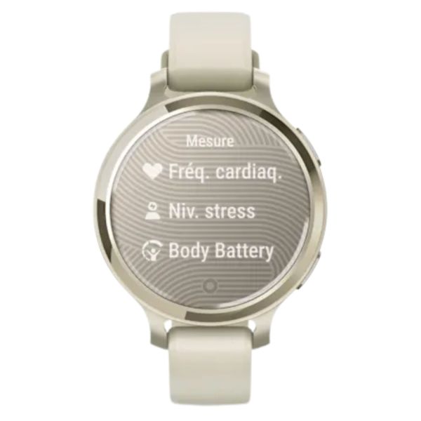 Montre Garmin Lily 2 Active Lunar Gold bracelet silicone blanc 38 mm