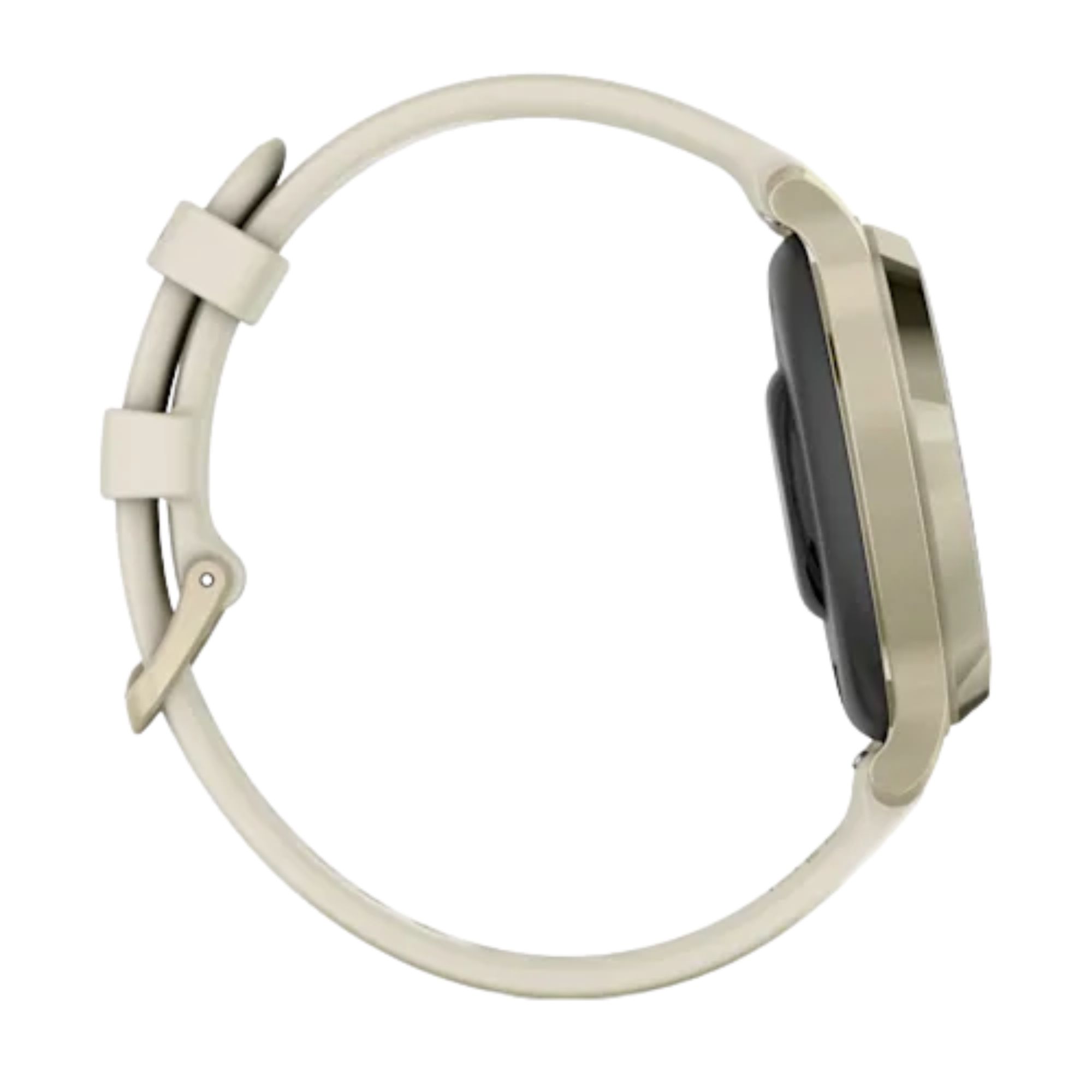 Montre Garmin Lily 2 Active Lunar Gold bracelet silicone blanc 38 mm