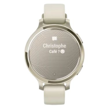 Montre Garmin Lily 2 Active Lunar Gold bracelet silicone blanc 38 mm